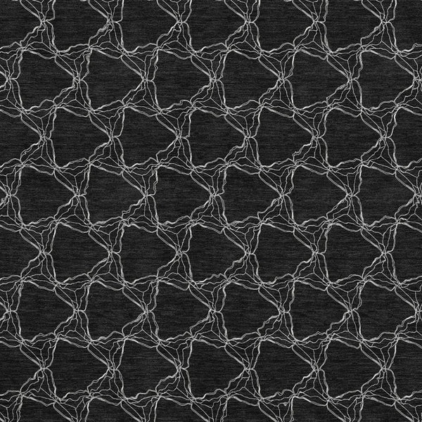 HomeRoots 8' X 10' Black And Ivory Geometric Area Rug – Washable, UV-Protected, Ideal for High-Traffic Spaces! 676042