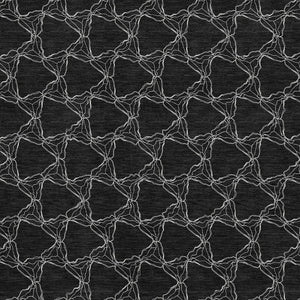 HomeRoots 10' X 14' Modern Black & Ivory Geometric Washable Area Rug with UV Protection for Busy Homes 676044