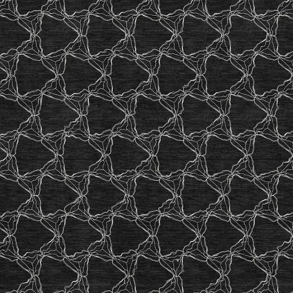 HomeRoots 10' X 14' Modern Black & Ivory Geometric Washable Area Rug with UV Protection for Busy Homes 676044
