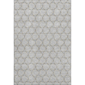 HomeRoots 9' X 12' Gray and Gold Geometric Area Rug - Washable, UV-Protected, Stylish for Modern Spaces 676049