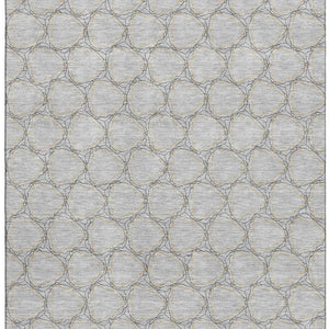 HomeRoots 10' X 14' Gray and Gold Geometric Washable Area Rug with UV Protection for High-Traffic Spaces 676050