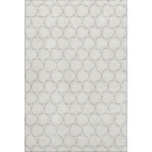 HomeRoots 9' X 12' Ivory & Charcoal Geometric Area Rug - Washable, UV-Protected, Perfect for Families & Pets! 676055