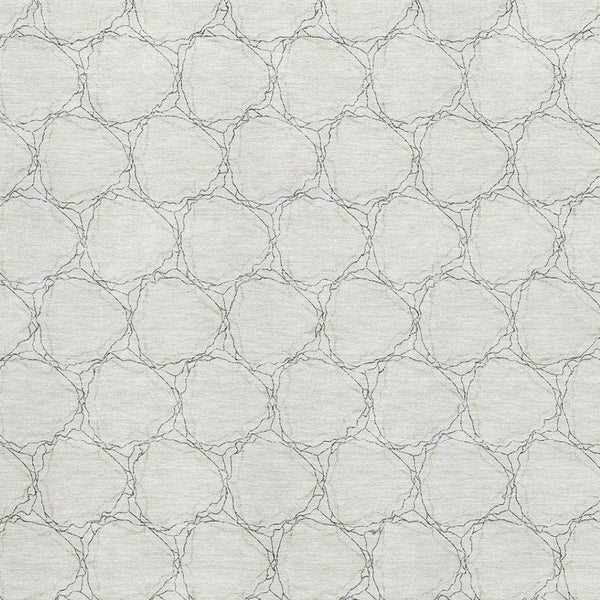 HomeRoots 9' X 12' Ivory & Charcoal Geometric Area Rug - Washable, UV-Protected, Perfect for Families & Pets! 676055
