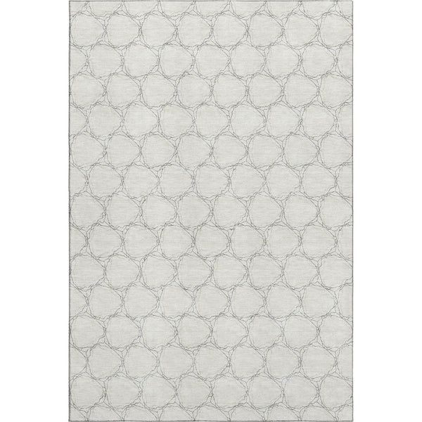 HomeRoots 10' X 14' Ivory and Charcoal Geometric Area Rug - Washable, UV Protected, Perfect for Busy Homes! 676056