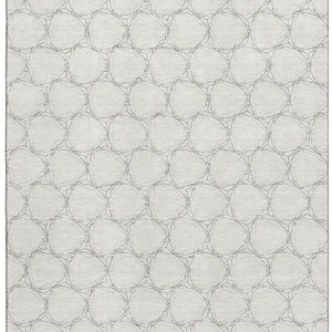 HomeRoots 10' X 14' Ivory and Charcoal Geometric Area Rug - Washable, UV Protected, Perfect for Busy Homes! 676056
