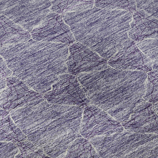 HomeRoots 8' Modern Lavender and Ivory Geometric Round Rug - Washable, UV Protected, Stain Resistant Design 676059