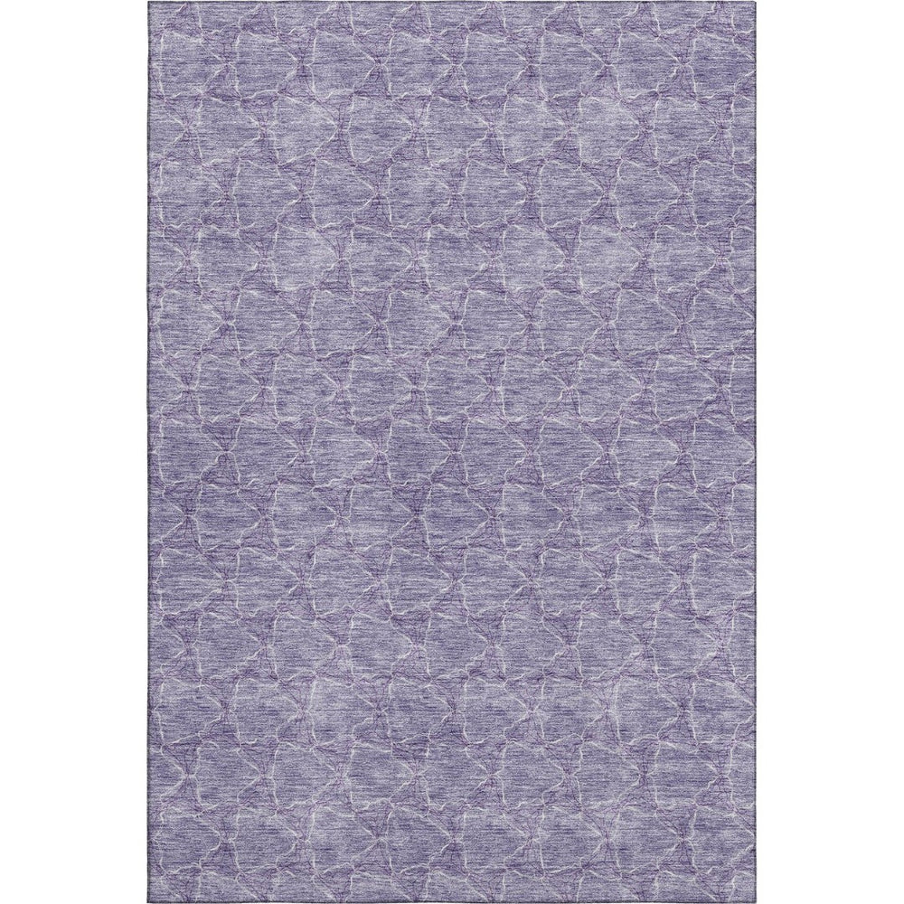 HomeRoots 8' X 10' Stylish Lavender & Ivory Geometric Area Rug - Washable, UV Protected, Durable & Soft! 676060