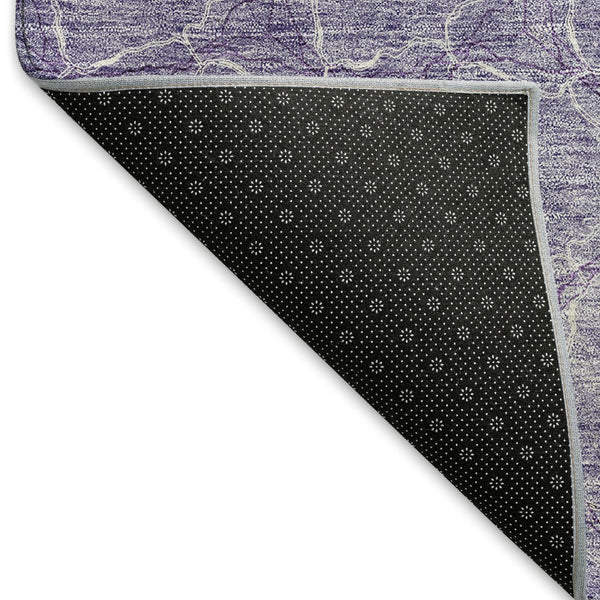 HomeRoots 8' X 10' Stylish Lavender & Ivory Geometric Area Rug - Washable, UV Protected, Durable & Soft! 676060