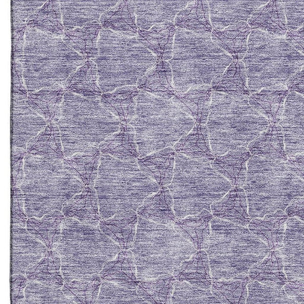 HomeRoots 8' X 10' Stylish Lavender & Ivory Geometric Area Rug - Washable, UV Protected, Durable & Soft! 676060