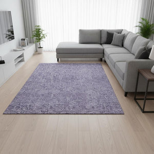 HomeRoots 9' X 12' Stylish Lavender & Ivory Geometric Area Rug - Washable, UV Protected & Stain Resistant 676061
