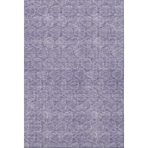 HomeRoots 9' X 12' Stylish Lavender & Ivory Geometric Area Rug - Washable, UV Protected & Stain Resistant 676061