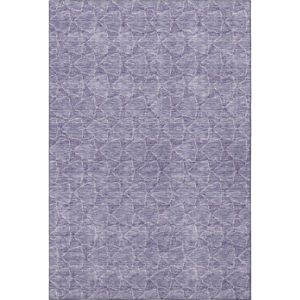 HomeRoots 9' X 12' Stylish Lavender & Ivory Geometric Area Rug - Washable, UV Protected & Stain Resistant 676061
