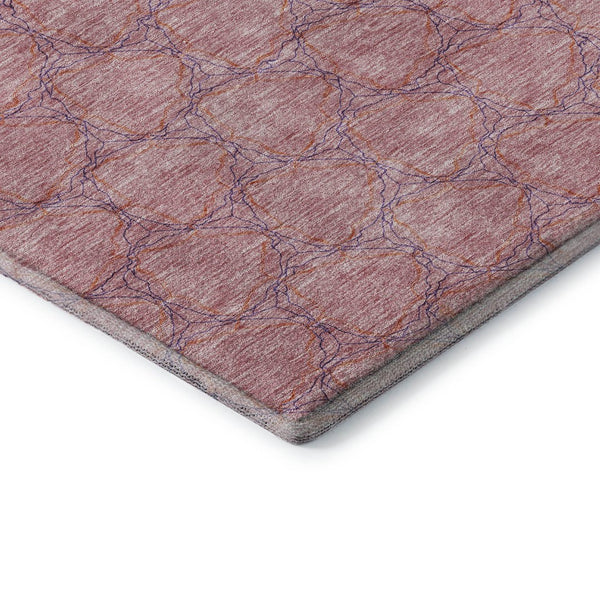 HomeRoots 8' Vibrant Pink and Purple Geometric Round Rug – Washable, UV-Protected, Soft & Stylish Accent Piece 676071