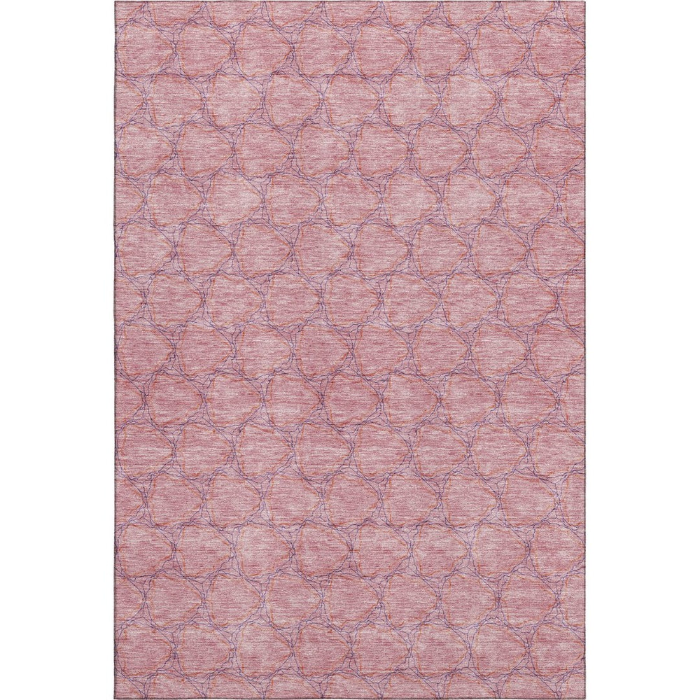 HomeRoots 9' X 12' Pink And Purple Geometric Area Rug - Washable, UV Protected, Durable Design for High-Traffic Homes 676073