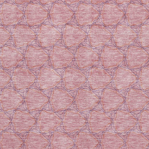 HomeRoots 9' X 12' Pink And Purple Geometric Area Rug - Washable, UV Protected, Durable Design for High-Traffic Homes 676073