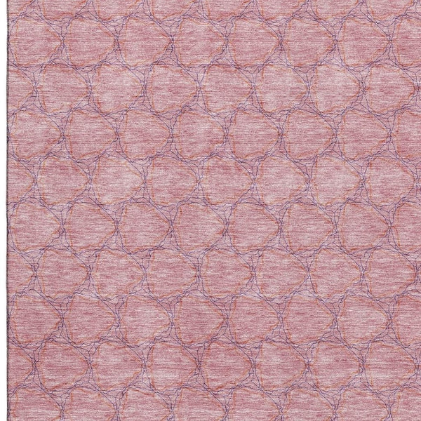 HomeRoots 9' X 12' Pink And Purple Geometric Area Rug - Washable, UV Protected, Durable Design for High-Traffic Homes 676073
