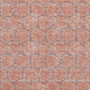 HomeRoots 5' X 8' Salmon Ivory & Blue Geometric Area Rug – Washable, UV Protected, Family-Friendly Style! 676076