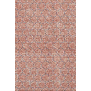 HomeRoots 9' x 12' Salmon Ivory Blue Geometric Area Rug - Stylish, Washable, UV-Protected for Everyday Life 676079