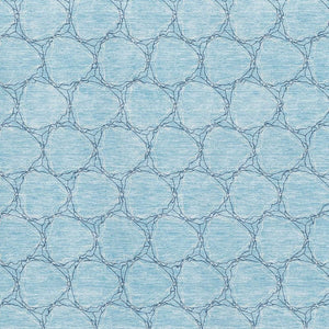 HomeRoots 8' X 10' Sky Blue & Ivory Geometric Area Rug - Washable, UV Protected, Durable for Homes with Kids & Pets 676084