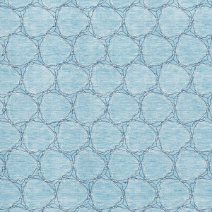 HomeRoots 10' X 14' Sky Blue Geometric Area Rug - Stylish, Washable, UV-Protected for High-Traffic Spaces 676086