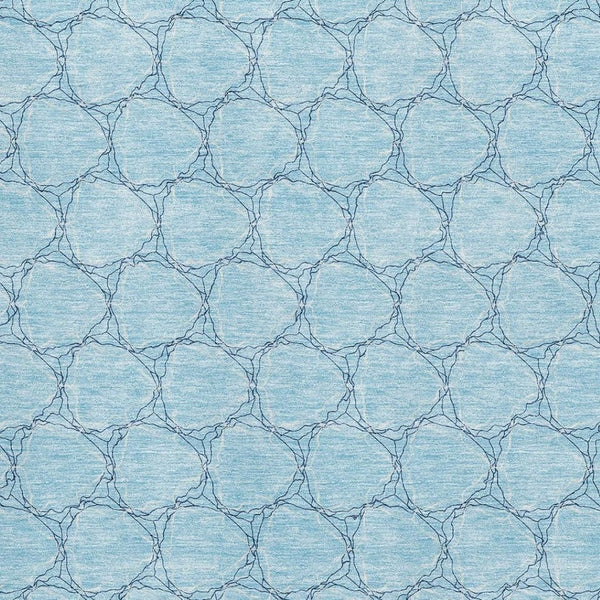 HomeRoots 10' X 14' Sky Blue Geometric Area Rug - Stylish, Washable, UV-Protected for High-Traffic Spaces 676086