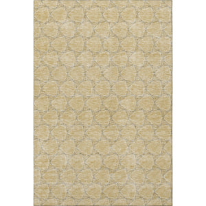 HomeRoots 5' X 8' Stylish Wheat Ivory & Gray Geometric Washable Area Rug with UV Protection for Any Space 676094