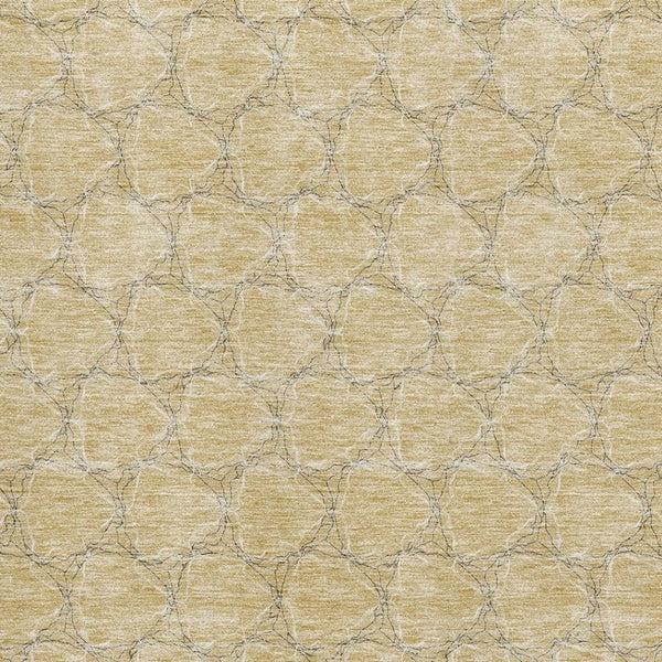 HomeRoots 8' X 10' Modern Wheat Ivory & Gray Geometric Area Rug - Washable, UV-Protected, Stylish & Durable 676096