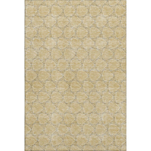 HomeRoots 9' X 12' Modern Wheat Ivory Gray Geometric Washable Area Rug with UV Protection for High-Traffic Spaces 676097