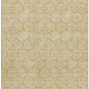 HomeRoots 9' X 12' Modern Wheat Ivory Gray Geometric Washable Area Rug with UV Protection for High-Traffic Spaces 676097