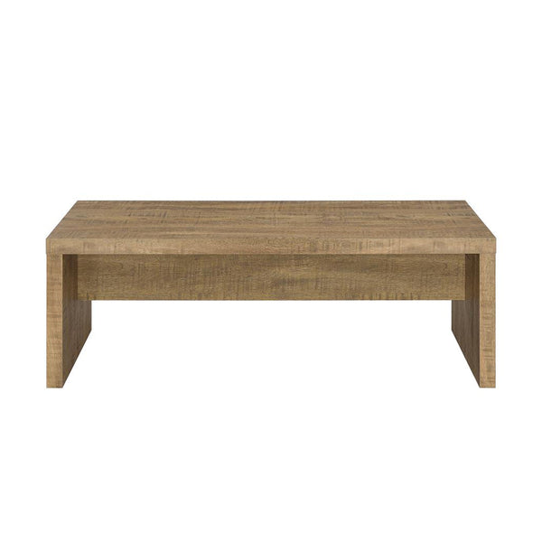 English Elm Rectangular Farmhouse Coffee Table with Rustic Engineered Wood Finish, Sturdy Center Brace and Warm Tone Mango color B016P370581