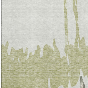 HomeRoots 8' X 10' Artichoke Green Abstract Washable Area Rug - Durable, Stylish & UV Protected for High-Traffic Areas 676102