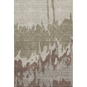 HomeRoots 8' X 10' Abstract Beige Taupe & Brown Washable Area Rug – UV Protected, Stain-Resistant Design! 676108
