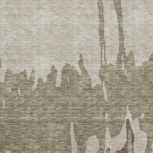 HomeRoots 8' X 10' Abstract Beige Taupe & Brown Washable Area Rug – UV Protected, Stain-Resistant Design! 676108