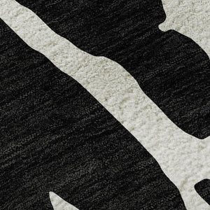 HomeRoots 10' Black and Ivory Abstract Washable Area Rug - Stylish, Durable, UV Protected for High-Traffic Homes 676116