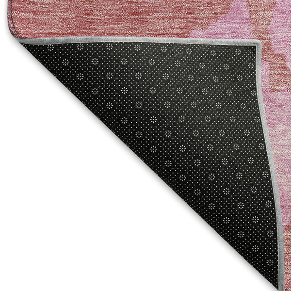 HomeRoots 5' X 8' Blush and Pink Abstract Area Rug – Washable, UV Protected, Durable for Homes with Kids & Pets 676118