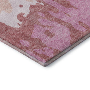 HomeRoots 5' X 8' Blush and Pink Abstract Area Rug – Washable, UV Protected, Durable for Homes with Kids & Pets 676118