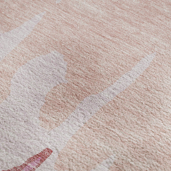 HomeRoots 5' X 8' Blush and Pink Abstract Area Rug – Washable, UV Protected, Durable for Homes with Kids & Pets 676118