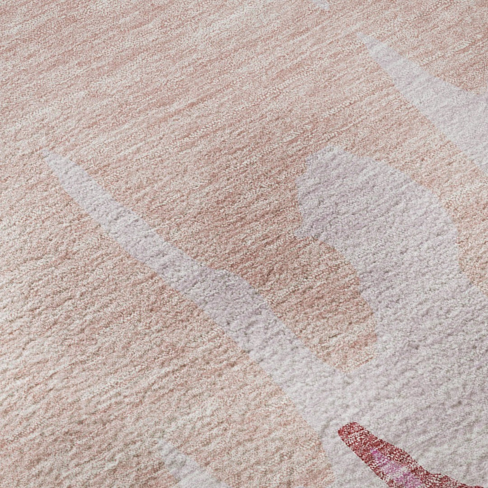 HomeRoots 10' X 14' Blush & Pink Abstract Washable Area Rug – Stylish, Durable, UV Protected for Modern Spaces! 676122