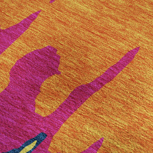 HomeRoots 10' X 14' Vibrant Abstract Area Rug in Pink, Orange, Blue & Green - Washable & UV Protected Design 676146