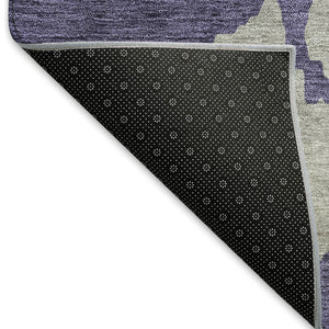 HomeRoots 9' X 12' Stylish Purple Ivory Gray Abstract Area Rug – Washable, UV-Protected, Stain-Resistant Design 676151