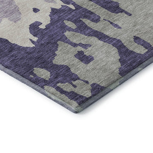 HomeRoots 9' X 12' Stylish Purple Ivory Gray Abstract Area Rug – Washable, UV-Protected, Stain-Resistant Design 676151