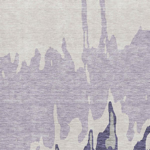 HomeRoots 9' X 12' Stylish Purple Ivory Gray Abstract Area Rug – Washable, UV-Protected, Stain-Resistant Design 676151