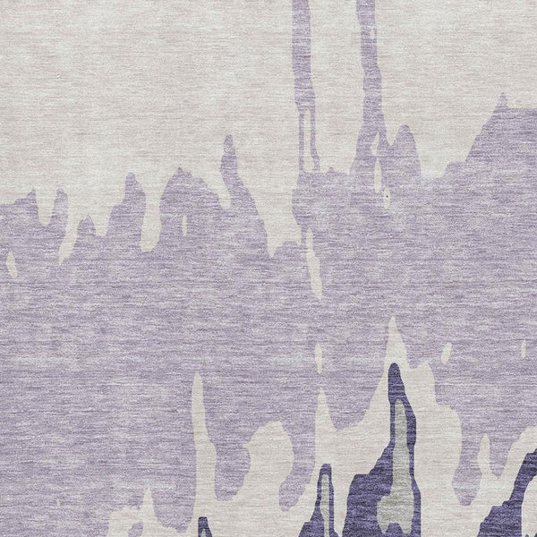 HomeRoots 9' X 12' Stylish Purple Ivory Gray Abstract Area Rug – Washable, UV-Protected, Stain-Resistant Design 676151