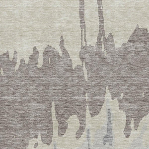 HomeRoots 5' X 8' Abstract Washable Area Rug in Taupe, Beige & Gray - UV Protected, Durable & Stylish Design 676160