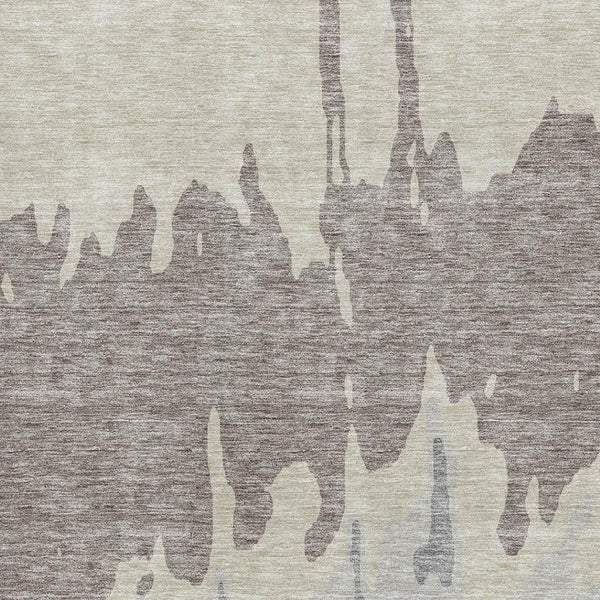 HomeRoots 5' X 8' Abstract Washable Area Rug in Taupe, Beige & Gray - UV Protected, Durable & Stylish Design 676160