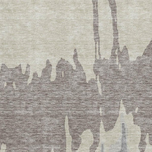 HomeRoots 8' X 10' Abstract Taupe Beige & Gray Area Rug - Durable, Washable, UV Protected for Family Spaces 676162