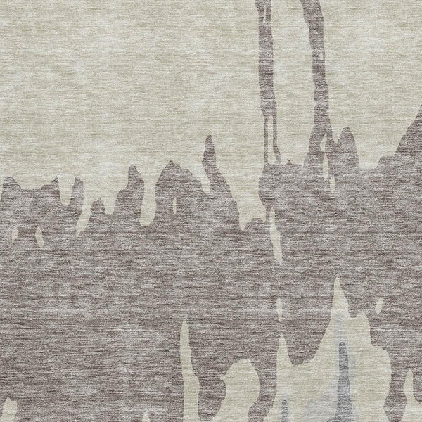 HomeRoots 8' X 10' Abstract Taupe Beige & Gray Area Rug - Durable, Washable, UV Protected for Family Spaces 676162