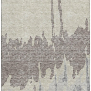 HomeRoots 8' X 10' Abstract Taupe Beige & Gray Area Rug - Durable, Washable, UV Protected for Family Spaces 676162