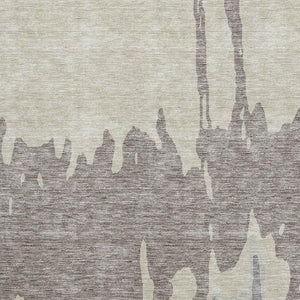 HomeRoots 9' X 12' Stylish Taupe Beige & Gray Abstract Area Rug - Washable, UV Protected, Perfect for High-Traffic Homes 676163
