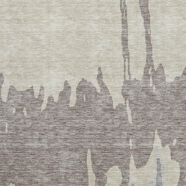 HomeRoots 9' X 12' Stylish Taupe Beige & Gray Abstract Area Rug - Washable, UV Protected, Perfect for High-Traffic Homes 676163